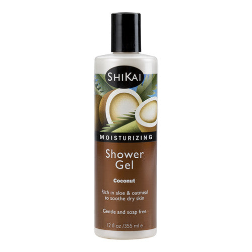Shikai All Natural Moisturizing Shower Gel, Coconut, 12 Oz